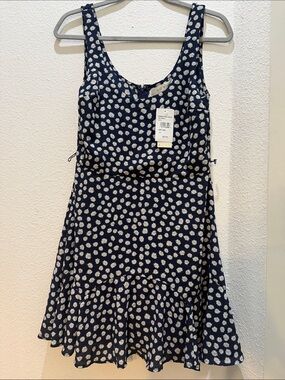 🔥 ROW A Navy Daisy Print Mini Dress Size Medium NWT